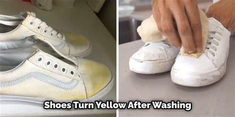 shoes turned yellow after washing.